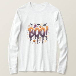 BOO Halloween Dripping Letters met geesten, vleerm T-shirt