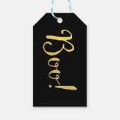 BOO Halloween Faux Gold Foil Kijk Holiday Cadeaulabel (Achterkant)