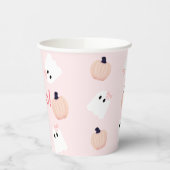 Boo. Halloween Ghost Girl Pumpkin Pink Birthday Pa Papieren Bekers (Links)