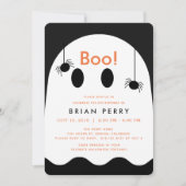 Boo ! Halloween Ghost mignonne Invitation annivers (Devant)