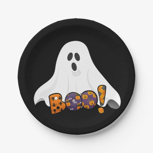 BOO Halloween Ghost Party Papieren Bordje (Voorkant)