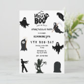Boo. Halloween Ghost Spooktacular Birthday Inv Kaart (Staand voorkant)