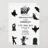 Boo. Halloween Ghost Spooktacular Birthday Inv Kaart (Voorkant / Achterkant)