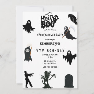 Boo. Halloween Ghost Spooktacular Birthday Inv Kaart