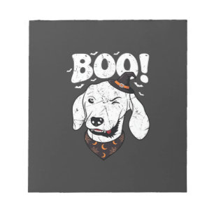 Boo Halloween Hond Heks Hoed Vleermuizen Notitieblok