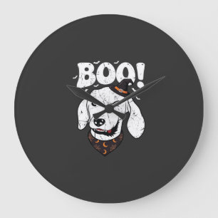 Boo Halloween Hond Heksenhoed Vleermuizen Grote Klok