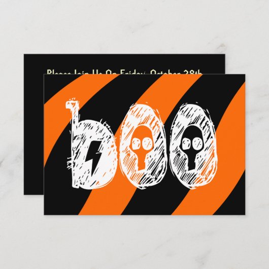 "boo" Halloween invitations tricks Invitations du (Devant / Derrière)