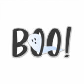 Boo. Halloween Iridescent Ghost Sticker (Voorkant)
