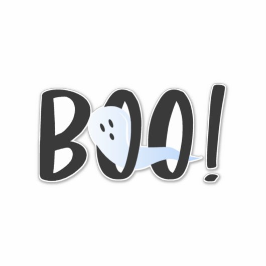 Boo. Halloween Iridescent Ghost Sticker (Voorkant)