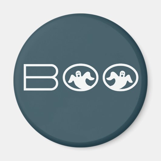 Boo Halloween Magnet, Blue en White Magneet (Voorkant)
