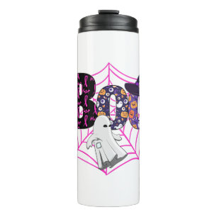 Boo Halloween Oktober Roze Thermosbeker