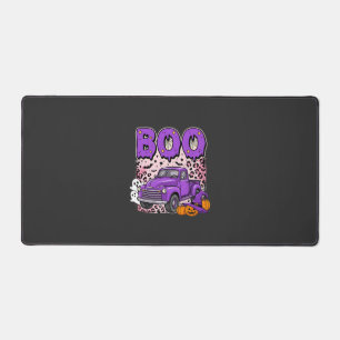 Boo Halloween Paarse Truck Geest en Pompoenen Desi Bureaumat