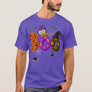 Boo Halloween Party Spiders and Witch Pet Pumpkin T-shirt