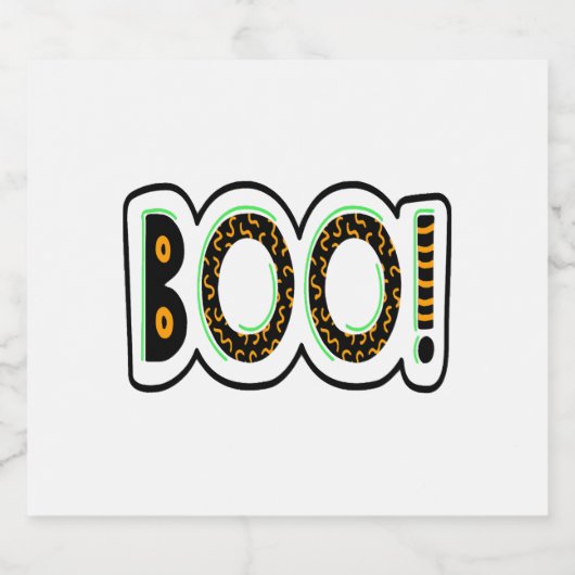 BOO Halloween Sparkling Wijnetiket (Enkel label)