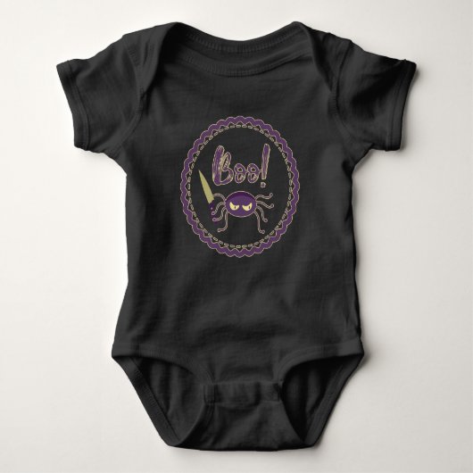 Boo. Halloween spinmes hand  Romper (Voorkant)