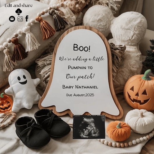 Boo Halloween thema schattige zwangerschapsaankond Kaart