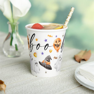Boo Halloween Waterverf Party Papieren Bekers