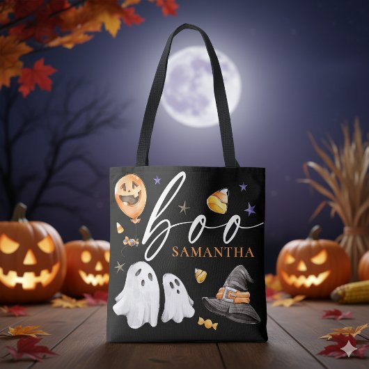 Boo Halloween Waterverf Trick or treat Black Draagtas