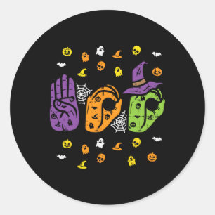 Boo Hands American Sign Language Pride Asl Brawe Ronde Sticker