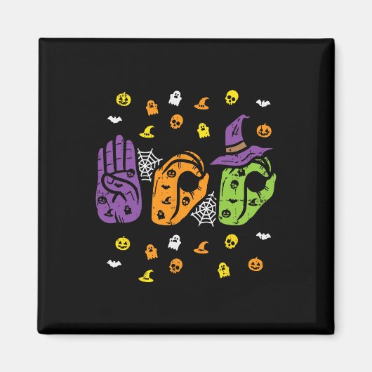 Boo Hands American Sign Language Pride ASL WOwe Magneet (Voorkant)
