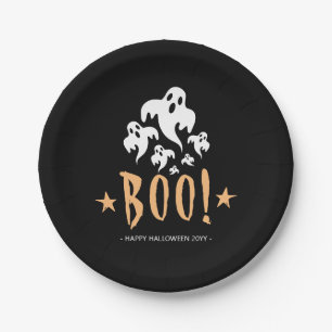Boo Happy Halloween gepersonaliseerd Papieren Bordje