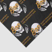 Boo Happy Halloween Grappig Schedel feest Tissuepapier (Detail)