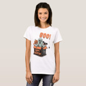 BOO ! Happy Halloween Haunting Ghost T-Shirt (Devant entier)