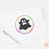 Boo!! Happy Halloween!! Ronde Sticker (Envelop)