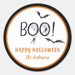 BOO Happy Halloween Treat Ronde Sticker
