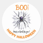 Boo ! Happy spider web Halloween autocollant (Devant)