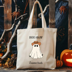Boo Haw Custom Halloween Funny Western Tote Bag