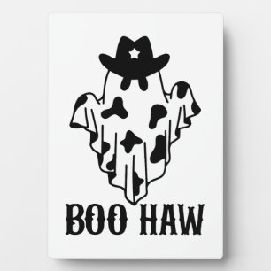 Boo Haw Funny Halloween Costume Ghost Western Spoo Fotoplaat