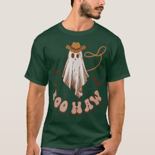 Boo Haw Ghost Rodeo Western Land Halloween Cowb T-shirt