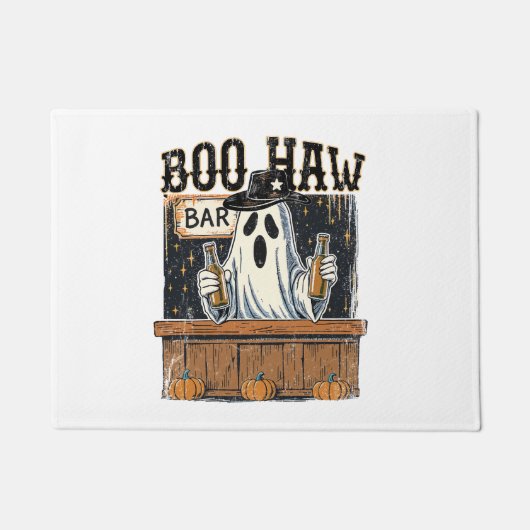 Boo Haw Retro Western Halloween Deurmat (Voorkant)
