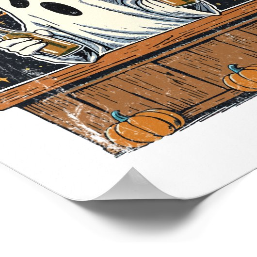 Boo Haw Retro Western Halloween Poster (Hoek)