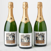 Boo Haw Retro Western Halloween Sparkling Wijnetiket (Flessen)