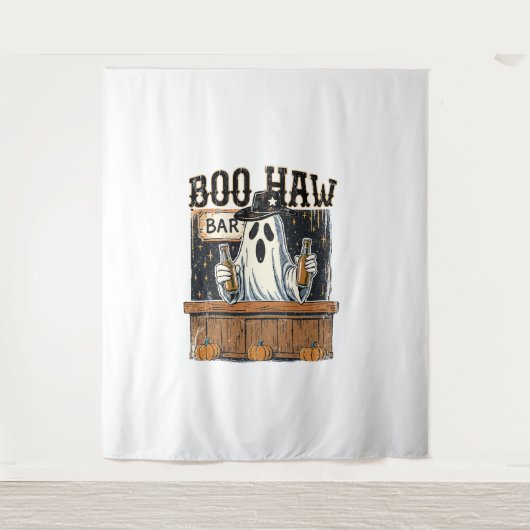 Boo Haw Retro Western Halloween Wandkleed (Voorkant)