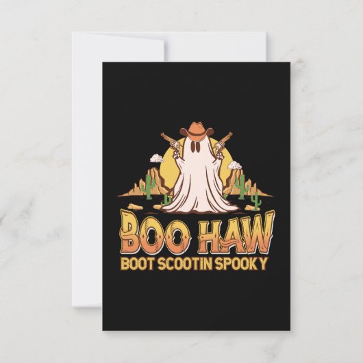 Boo Haw Western Halloween Ghost Funny Schattige Bedankkaart (Achterkant)