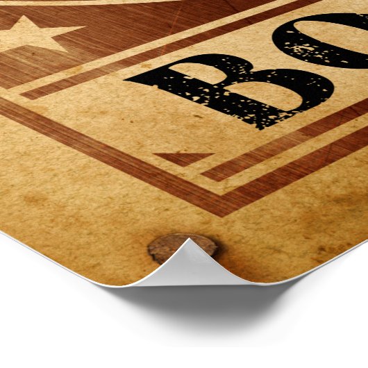 Boo Haw. Westerne  Retro Cowboy Ghost Gezocht Poster (Hoek)