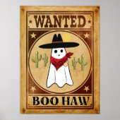 Boo Haw. Westerne  Retro Cowboy Ghost Gezocht Poster (Voorkant)