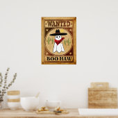 Boo Haw. Westerne Retro Cowboy Ghost Gezocht Poster (Keuken)