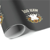 Boo Haw Westers Halloween Spokenhuis Ontwerp Cadeaupapier (Rol Hoek)