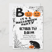 Boo Het is Halloween Feestuitnodiging Kaart (Voorkant)