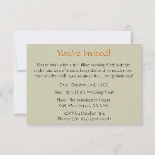 Boo. Het is Halloween  Kaart (Achterkant)