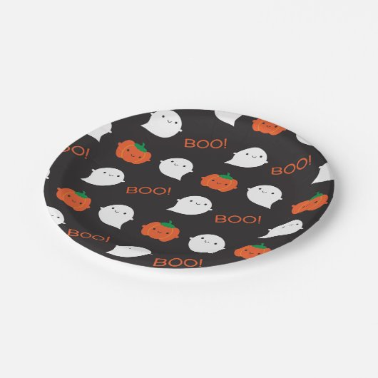 Boo. Het is Halloween Papieren Bordje (Gekanteld)
