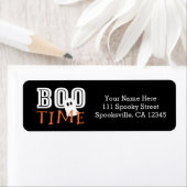 BOO HEURE Fantôme Halloween Étiquettes de adresse (En situation)