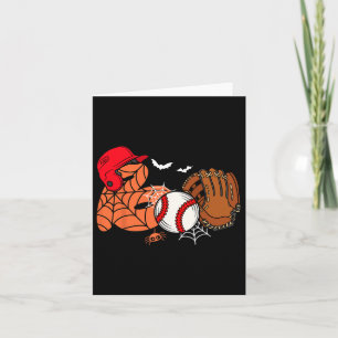 Boo Honkbal Halloween Speler Catcher Pitcher Spoo Kaart