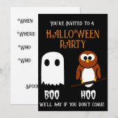 Boo Hoo Halloween Fête Invitation (Devant / Derrière)