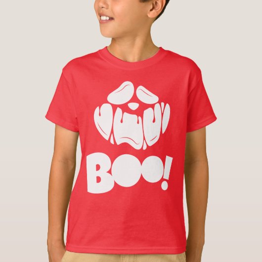 Boo Horror Face Happy Halloween T-shirt (Voorkant)