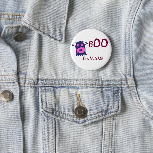 Boo Ik ben Vegan Button (In situ)